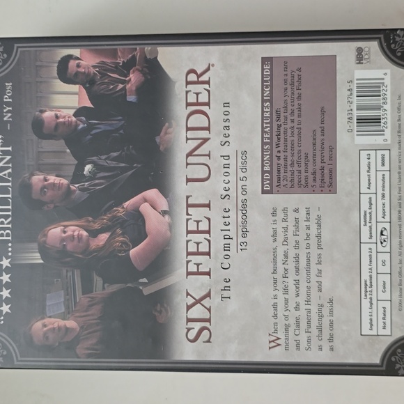 Six Feet Under: The Complete Second Season 5 Disk DVD Set FACTORY SEALED - Picture 3 of 4